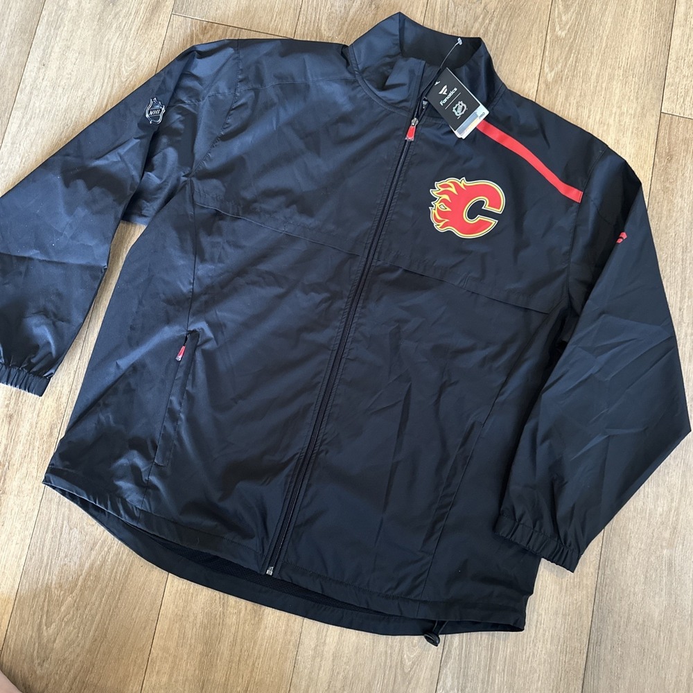 Calgary Flames NHL Fanatics Authentic Pro Full Zip Team‎ Rinkside Jacket XL NWT